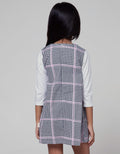 Little M Long Sleeve Midi Dress Woven Kotak Muka Animal