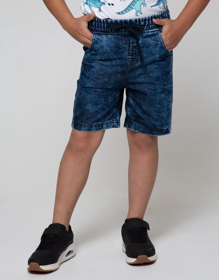 Little M Denim Shorts Karet Non St Tie Dyed