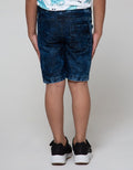Little M Denim Shorts Karet Non St Tie Dyed