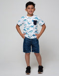 Little M Denim Shorts Karet Non St Tie Dyed