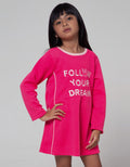 Little M Long Sleeve Midi Dress Cut N Sewn Follow Your Dream