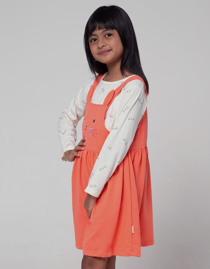 Little M Long Sleeve Midi Dress Overall Cat Inner