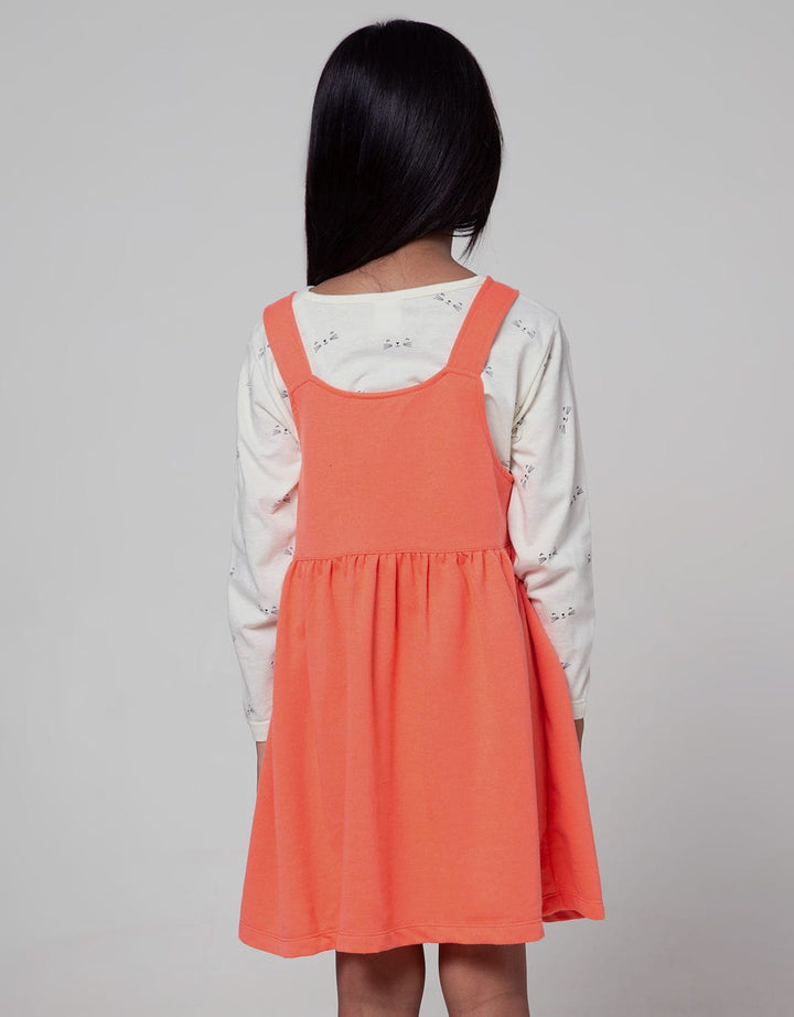 Little M Long Sleeve Midi Dress Overall Cat Inner