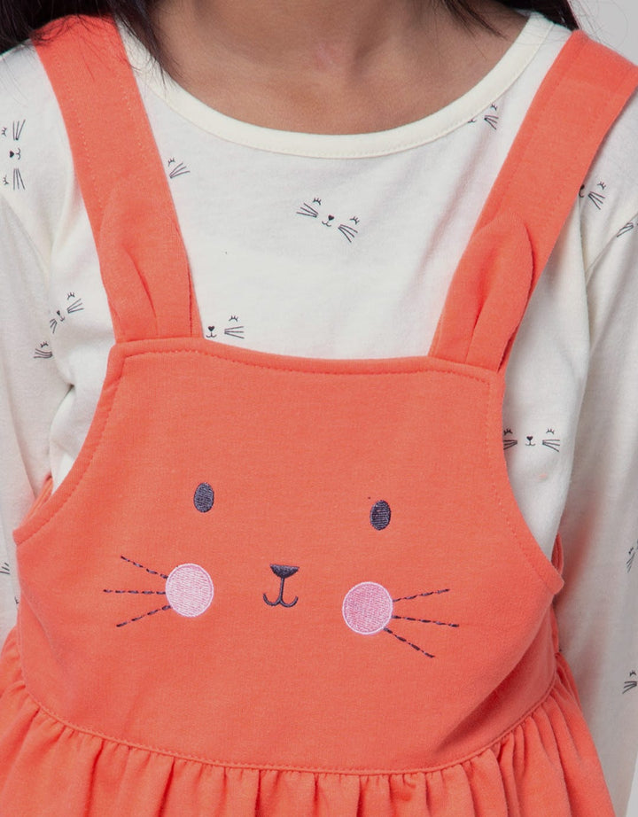Little M Long Sleeve Midi Dress Overall Cat Inner