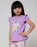 Little M Top - Bottom Set T-Shirt N Short Cat