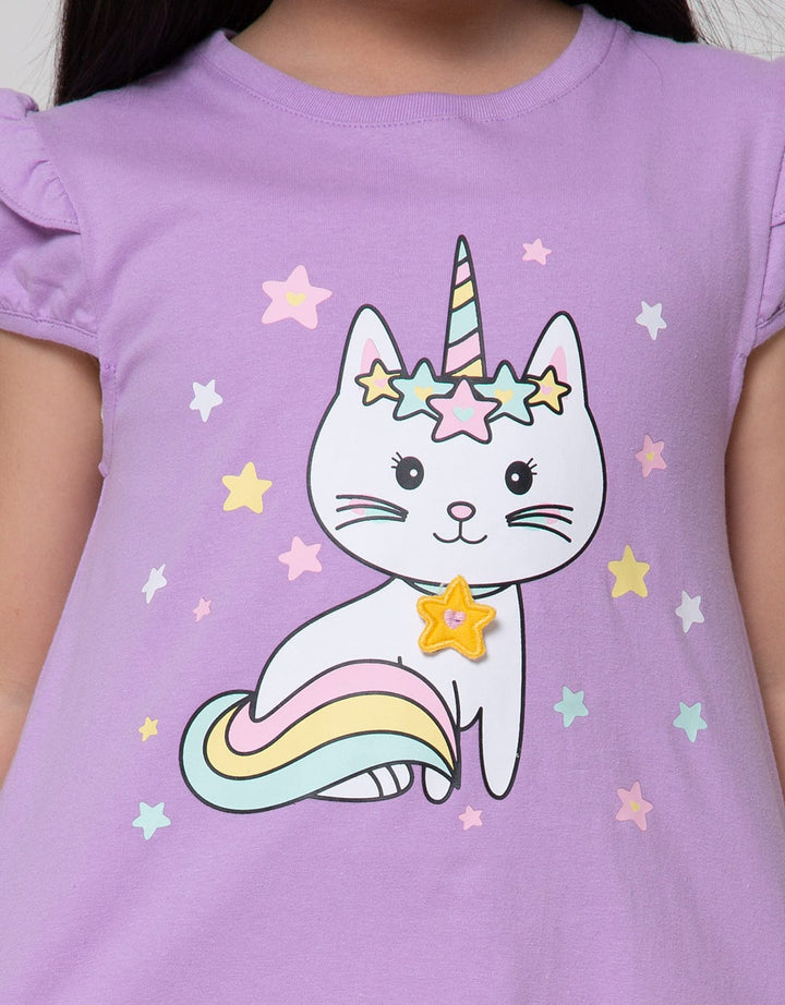 Little M Top - Bottom Set T-Shirt N Short Cat