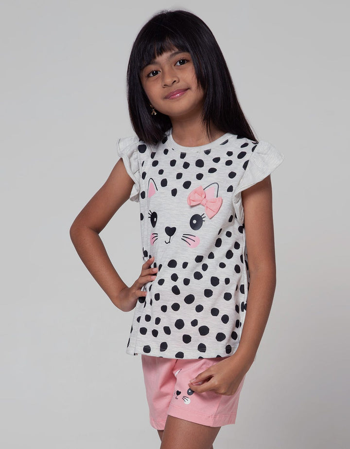 Little M Top - Bottom Set T-Shirt N Short Animal Print