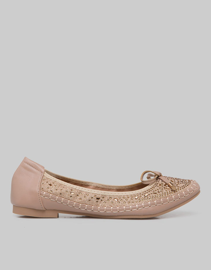 Peter Keiza Studded With Ribbon Flatshoes