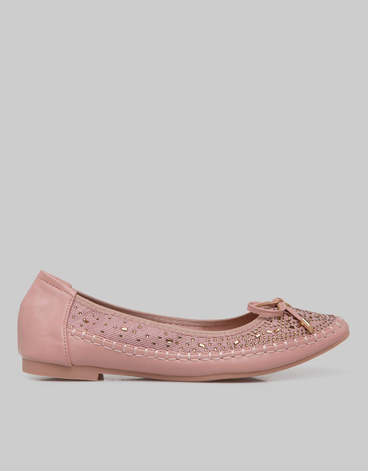 Peter Keiza Studded With Ribbon Flatshoes
