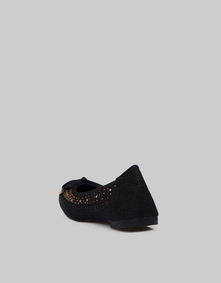 Peter Keiza Studded With Ribbon Flatshoes