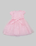 Kidz Too Short Sleeve Midi Dress Floral Chest Embossed Tile Shine
