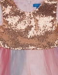 Kidz Too Short Sleeve Midi Dress Dada Sequin With Tile Rainbow