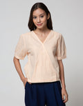 Connexion Short Sleeve Blouse Cott Print Gingham