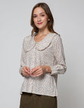Connexion Long Sleeve Blouse Rayon Print Flower Sulur With Peterpan