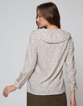 Connexion Long Sleeve Blouse Rayon Print Flower Sulur With Peterpan