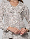 Connexion Long Sleeve Blouse Rayon Print Flower Sulur With Peterpan