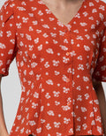 Connexion Short Sleeve Blouse Poly Nirmala Print Flower Binamor