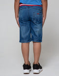 Little M Denim Shorts Rib Destroyed Bordir Dino Trex