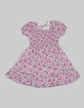 Kidz Too Short Sleeve Midi Dress Karet Dada Bawah Kerut