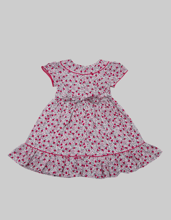 Kidz Too Short Sleeve Midi Dress Print Piping Ribbon