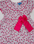 Kidz Too Short Sleeve Midi Dress Print Piping Ribbon