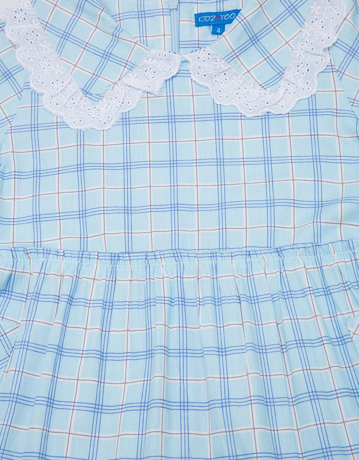 Kidz Too Long Sleeve Maxi Dress Modest Print Box Collar Lace Skirt