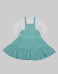 Kidz Too Long Sleeve Maxi Dress Overall Tangan Kerut Susun Geber