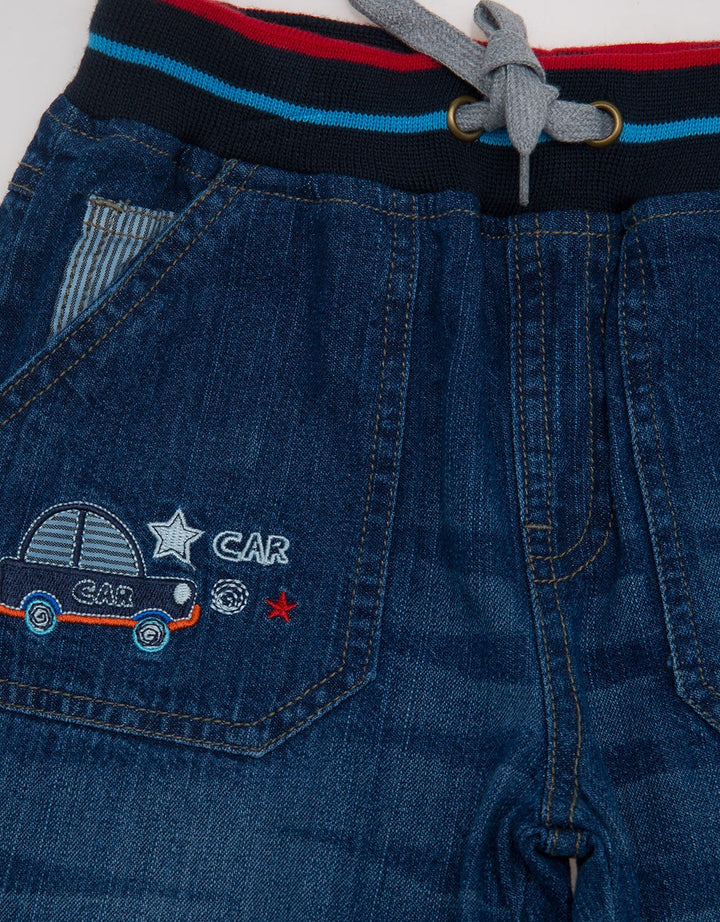 Little M Denim Pants Rib Non St Print Car
