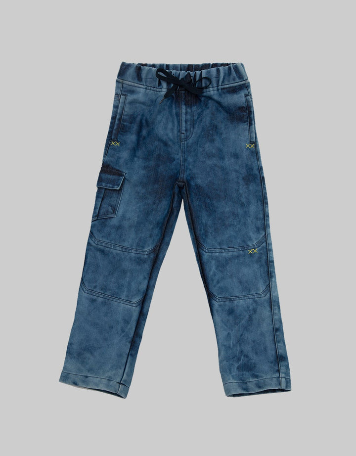 Little M Denim Pants Rib Non Tie Dyed