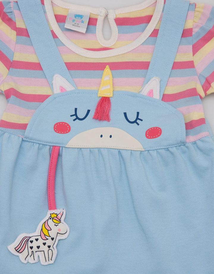 Pipiniko Short Sleeve Midi Dress Unicorn
