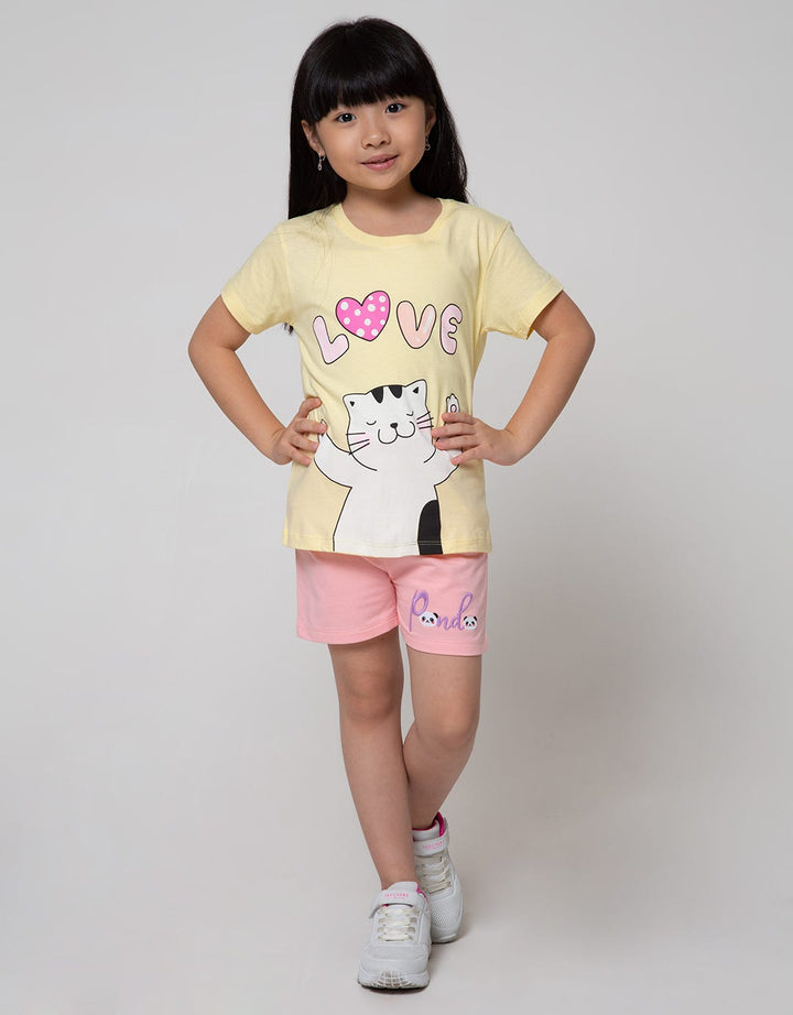 Little M Short Pants Ruffle Kantong Bordir Panda
