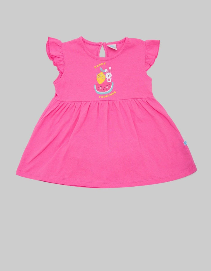 Pipiniko Short Sleeve Midi Dress Daily Fruity Bunny