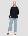 Annisa Jersey Batwing Knitted Top Kaos Lengan Panjang Wanita