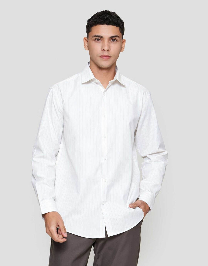 Cole Dobby Stripe Kemeja Slim Pria