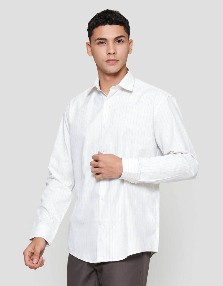 Cole Dobby Stripe Kemeja Slim Pria