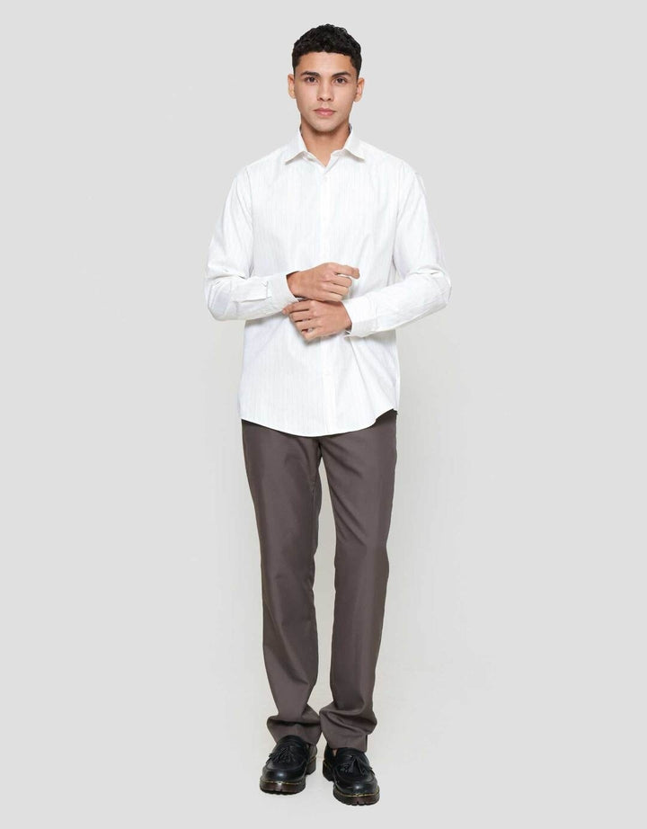 Cole Dobby Stripe Kemeja Slim Pria