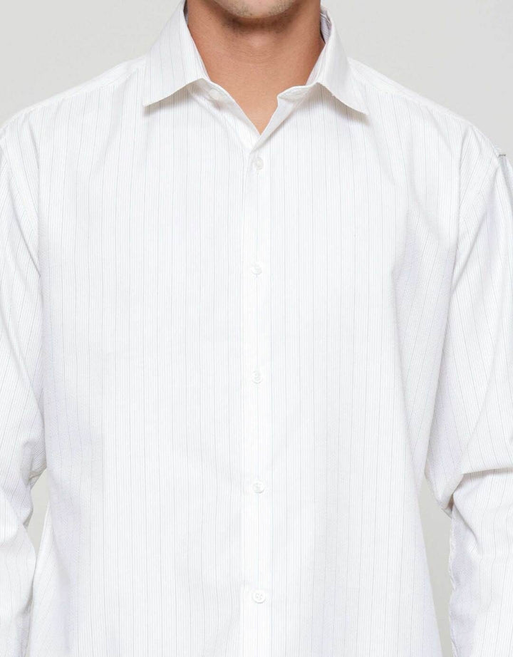 Cole Dobby Stripe Kemeja Slim Pria