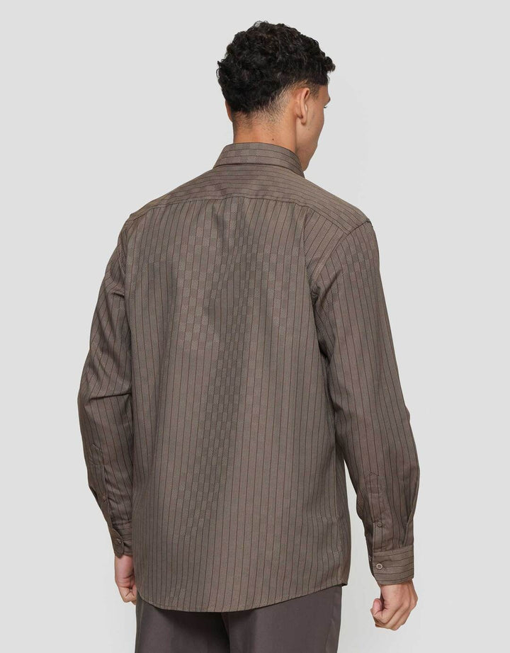 Cole Dobby Stripe Kemeja Slim Pria