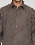 Cole Dobby Stripe Kemeja Slim Pria