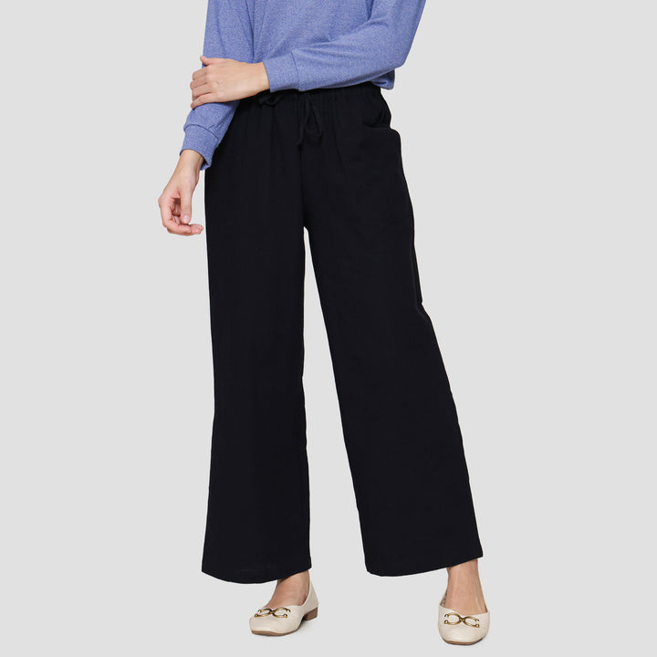 Connexion Drawstring Linen Celana Panjang Wanita