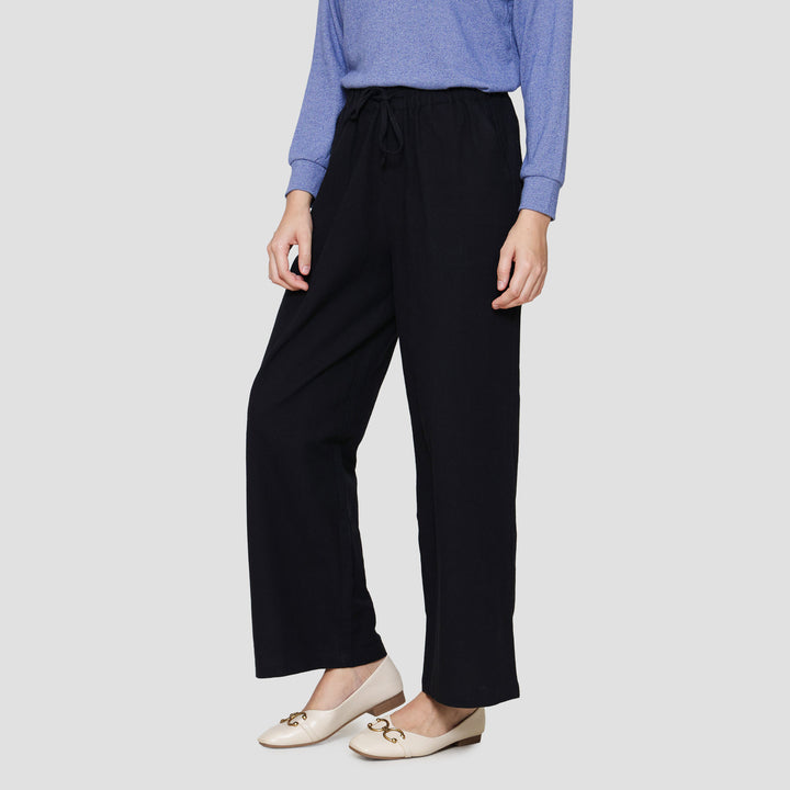 Connexion Drawstring Linen Celana Panjang Wanita