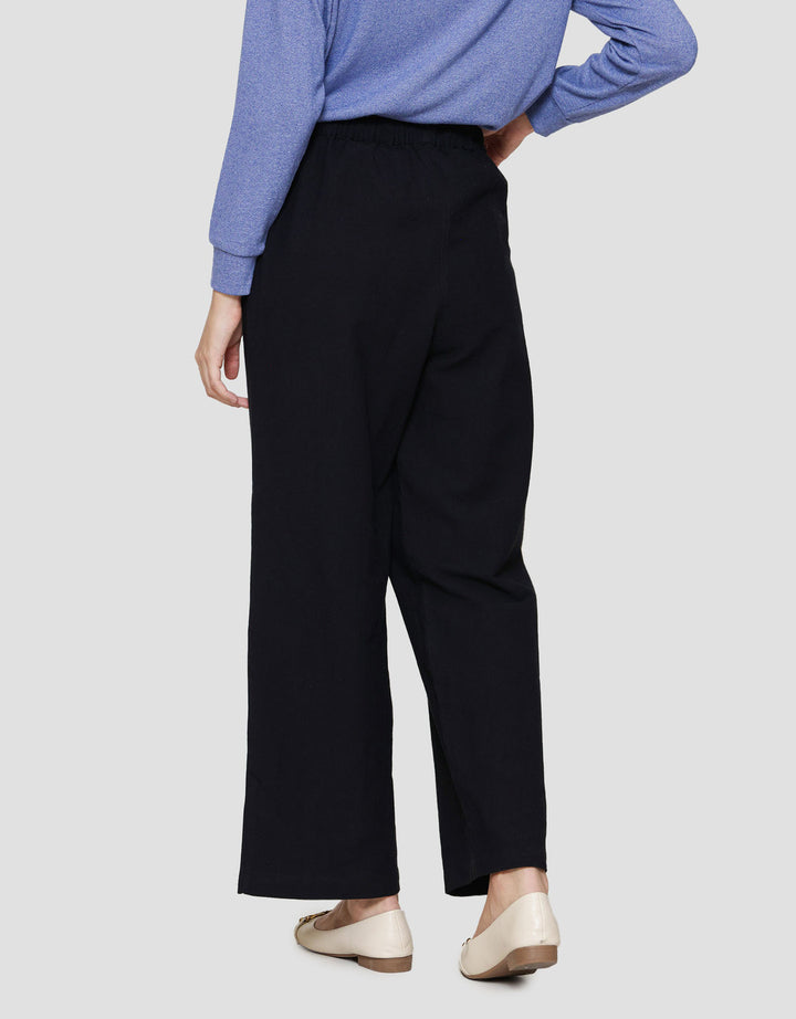 Connexion Drawstring Linen Celana Panjang Wanita