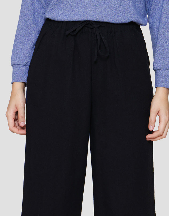 Connexion Drawstring Linen Celana Panjang Wanita