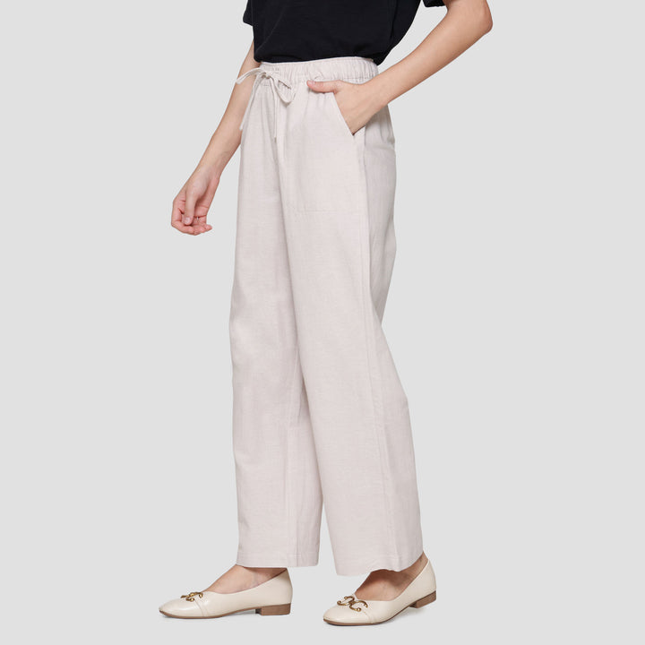 Connexion Drawstring Linen Celana Panjang Wanita