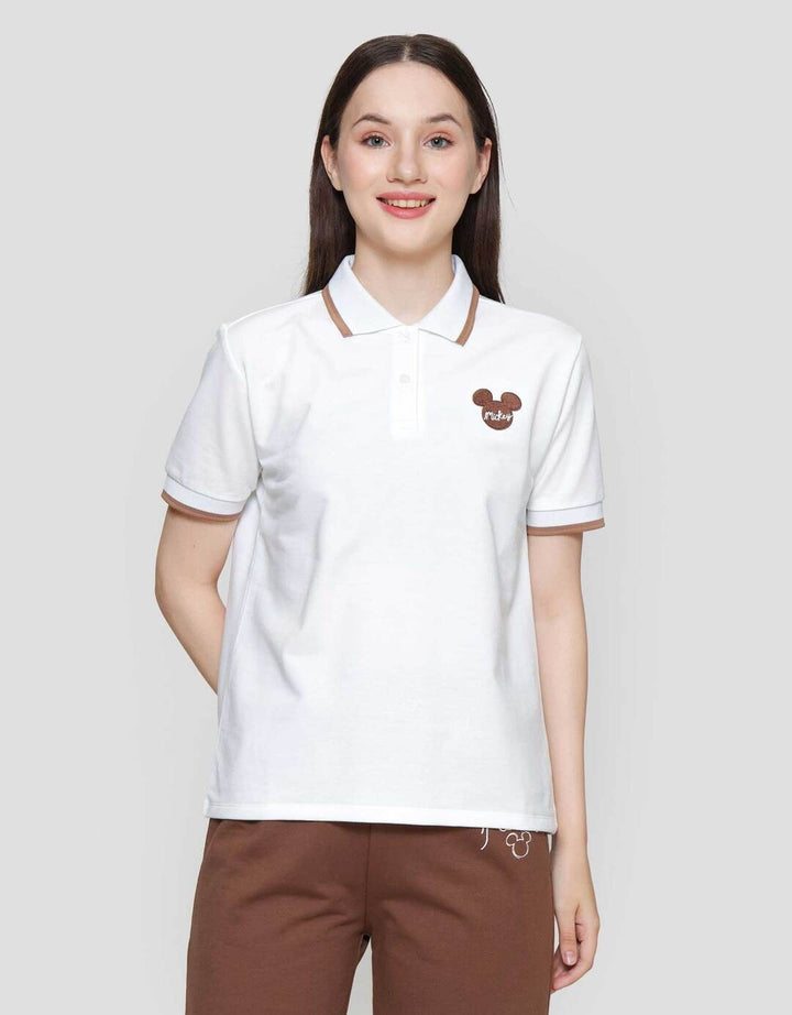 Disney Reguler Print Embro Mickey Mouse Kaos Polo Wanita