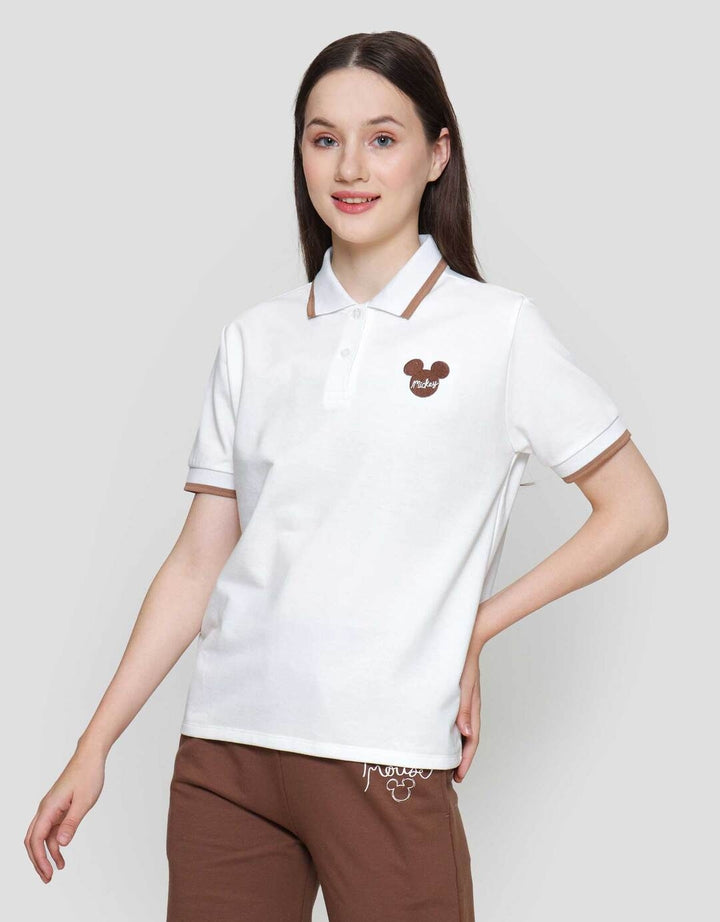 Disney Reguler Print Embro Mickey Mouse Kaos Polo Wanita