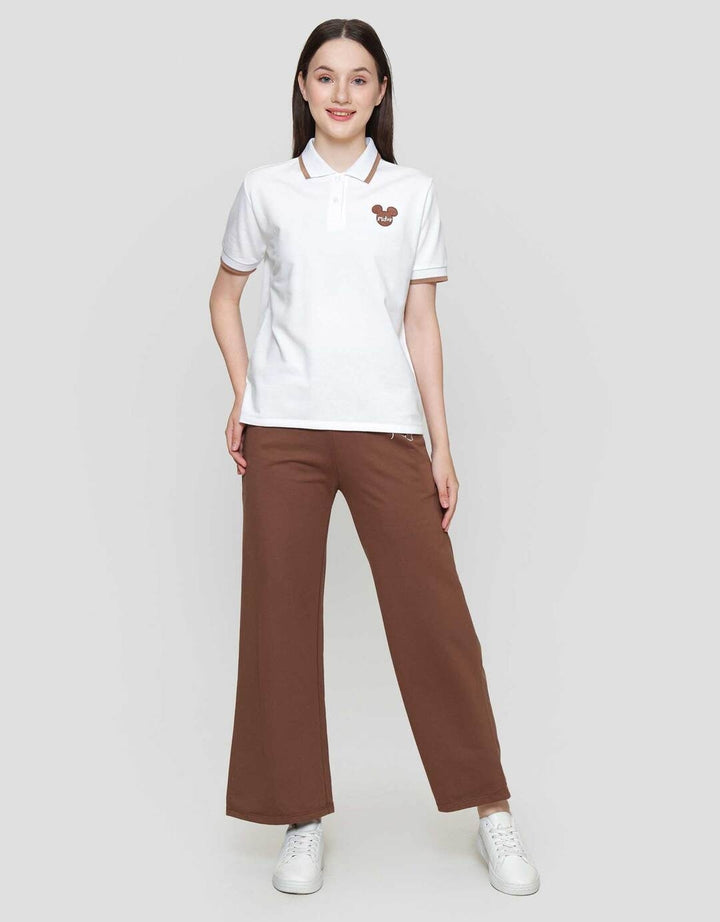 Disney Reguler Print Embro Mickey Mouse Kaos Polo Wanita