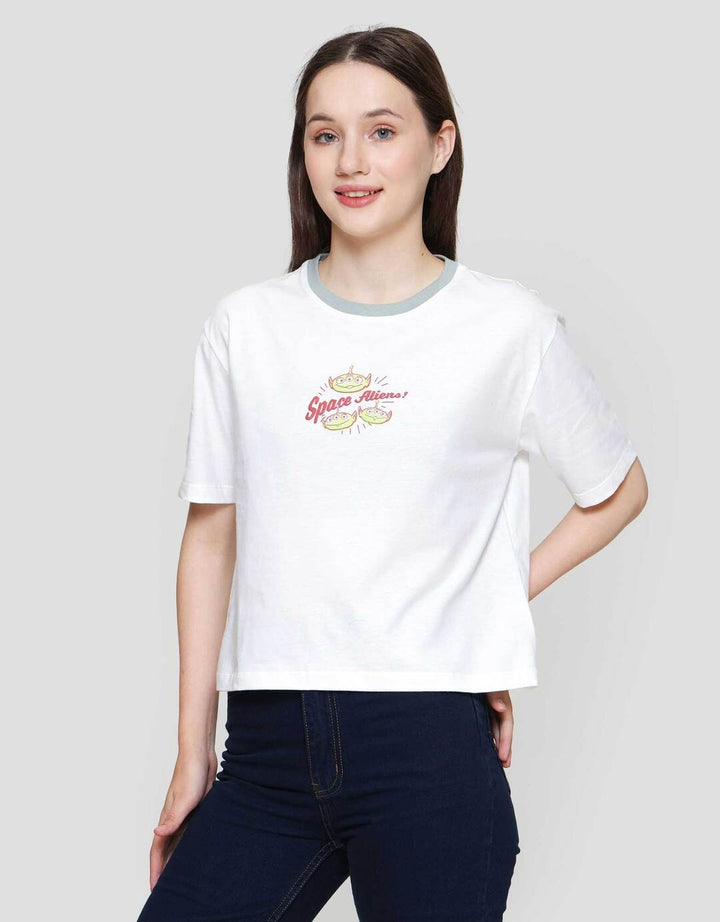 Disney Boxy Print Aliens  Kaos Lengan Pendek Wanita