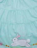 Kidz Too Short Sleeve Midi Dress Kotak Bordir Rabbit Pom