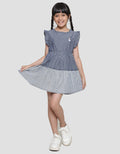 Cardinal Kids Girl Ruffle Denim Dress Anak Perempuan